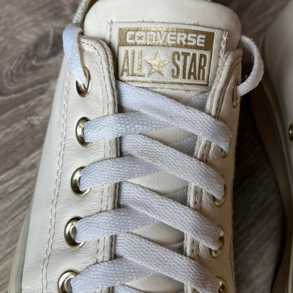 Converse All Star Tan Ox Leather Platform Sneaker Women 7 UK 5 EU 37.5‎ - Picture 2 of 9